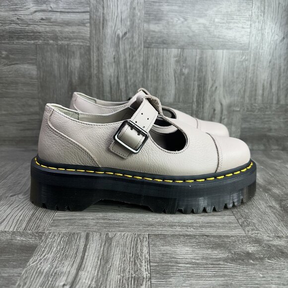Dr. Marten's Bethan Women's size 11 Leather Light Taupe Shoes - Picture 1 of 8